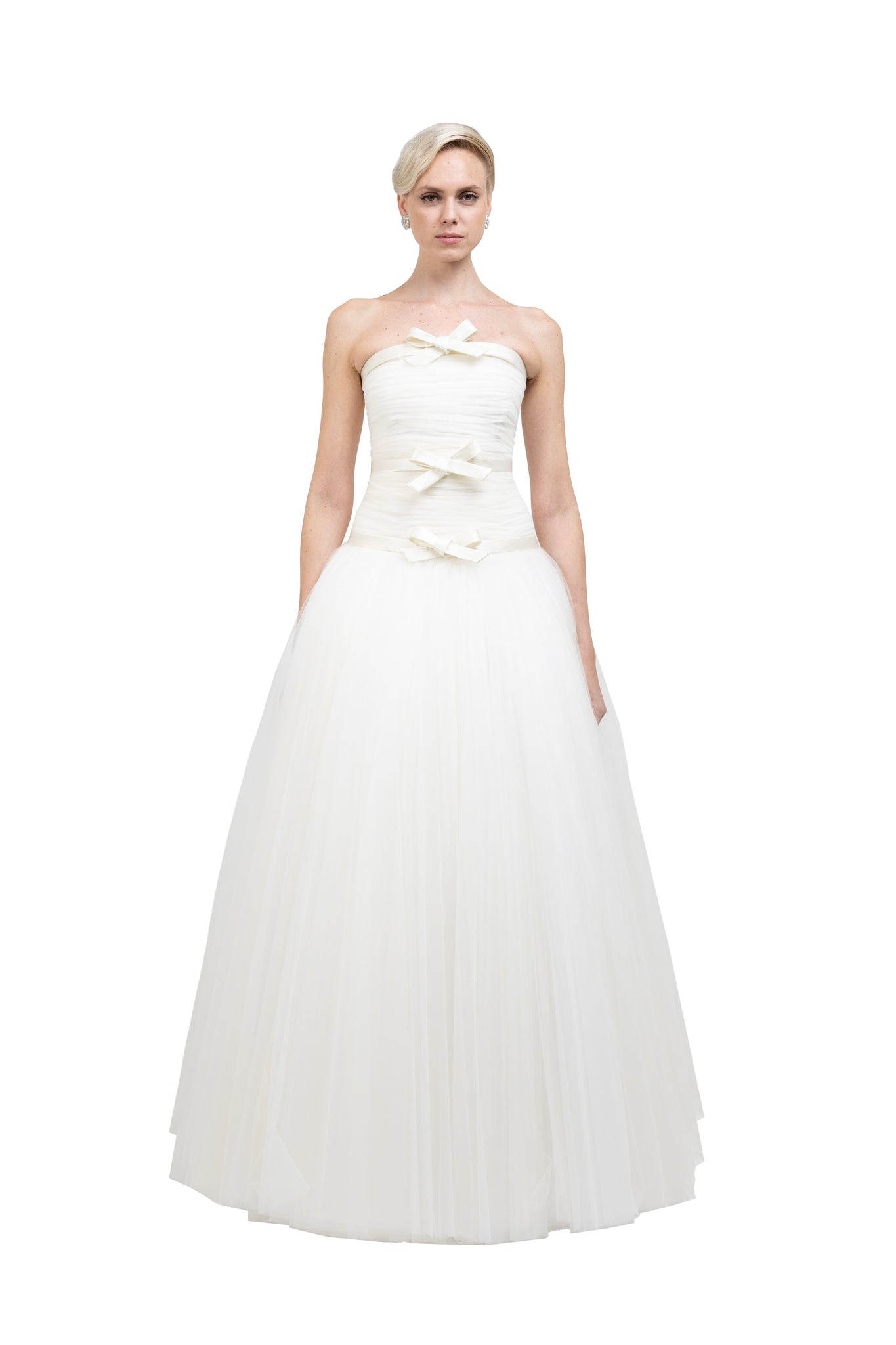 RICHARD QUINN - TULLE IVORY BOW DRESS