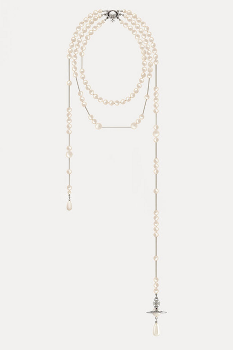 Vivienne Westwood Broken Pearl Necklace Gold - Etsy
