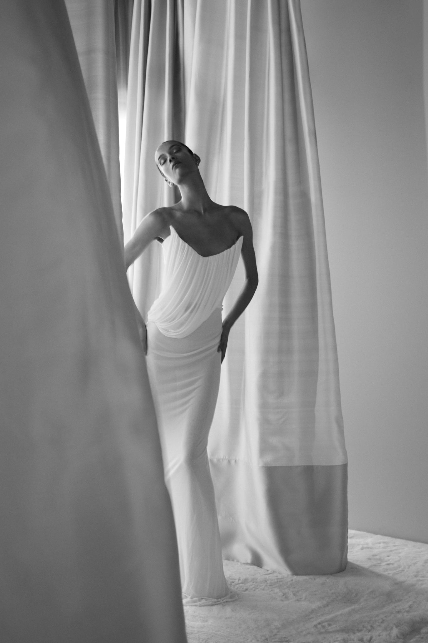 TONI MATICEVSKI - NATURAL DRAPE GOWN