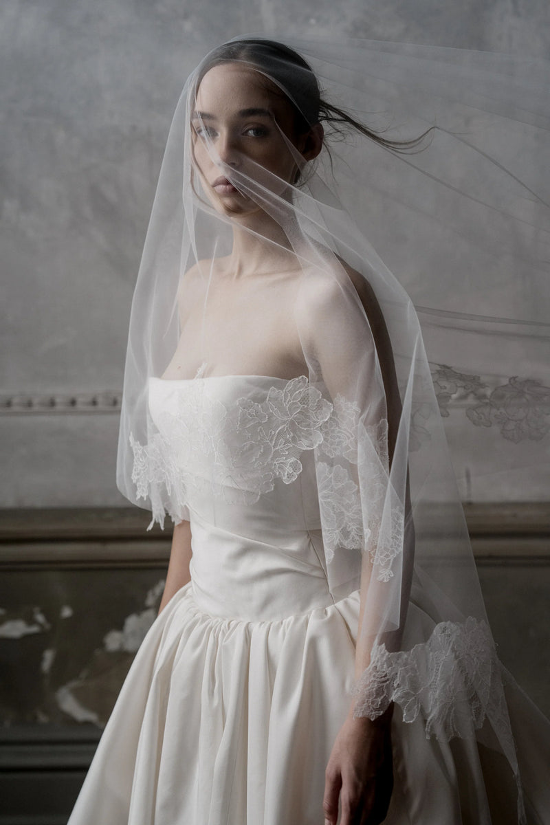 N12 - LACE APPLIQUE VEIL – The Loft Bridal