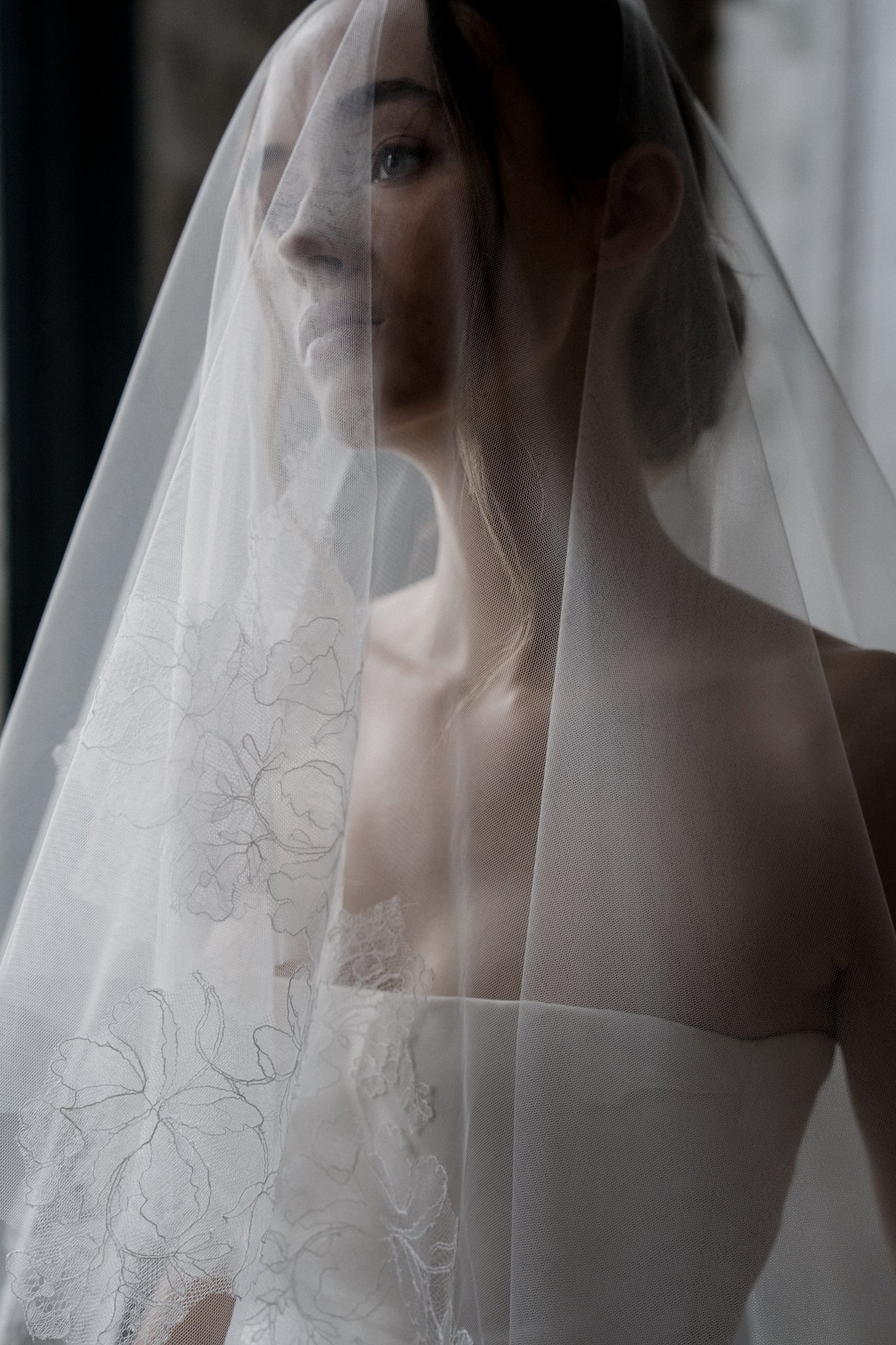 N12 - LACE APPLIQUE VEIL