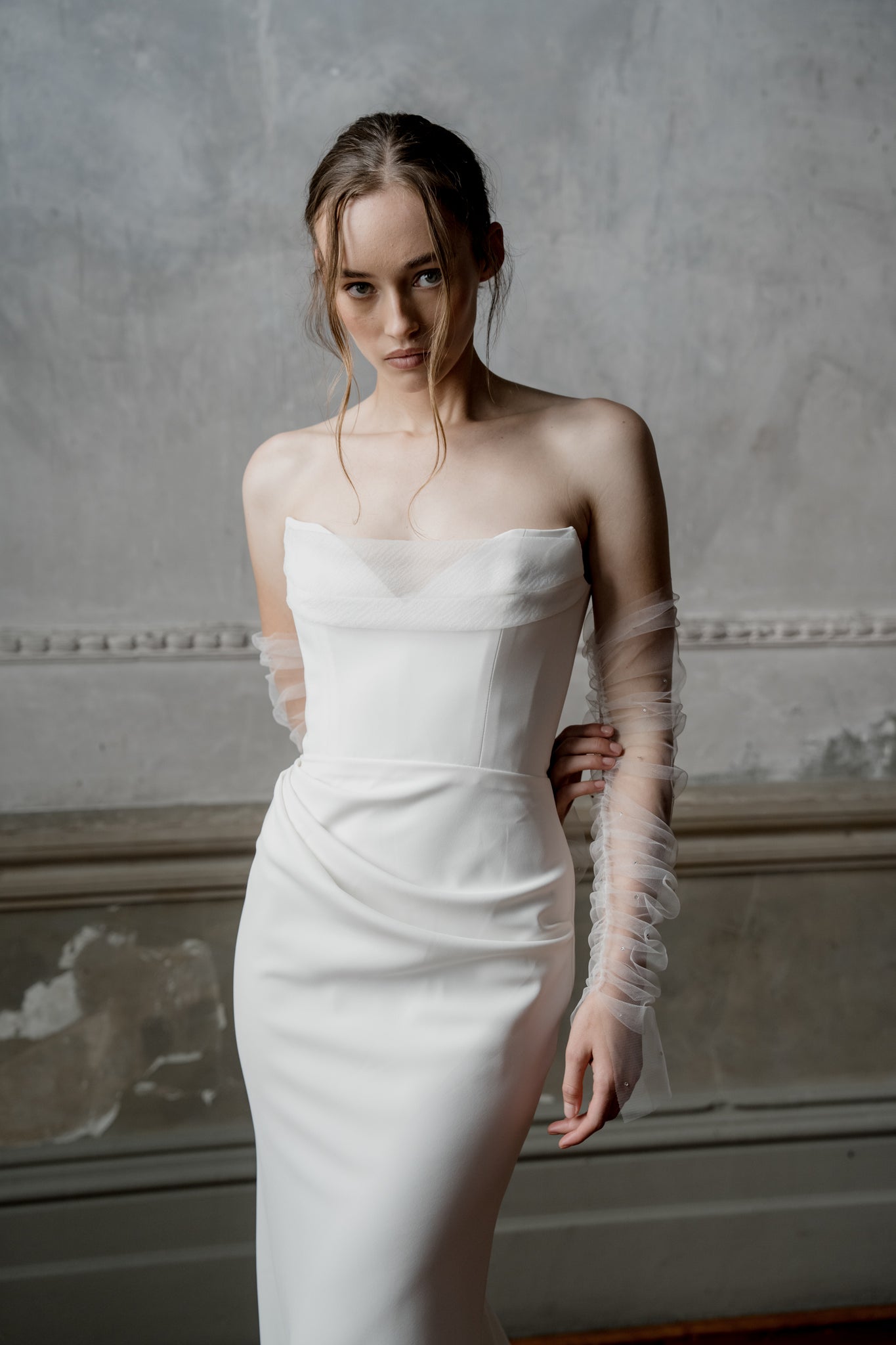 N21 - TULLE GLOVES WITH SPARKLES