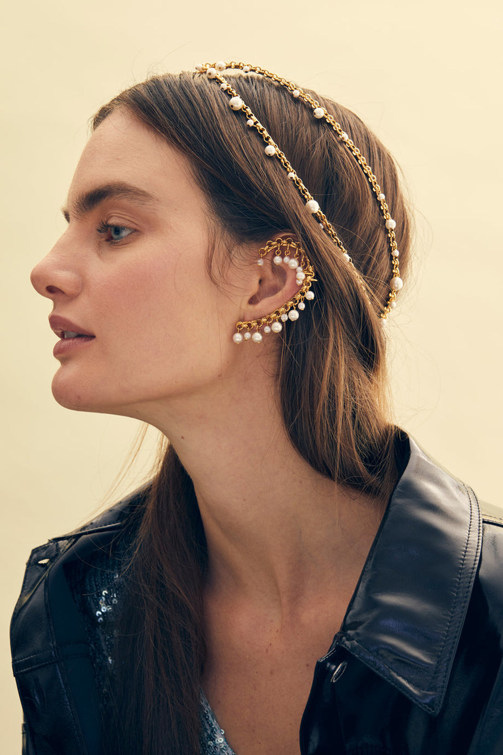 CHAIN AND PEARL DROP NIKKI HALO – The Loft Bridal