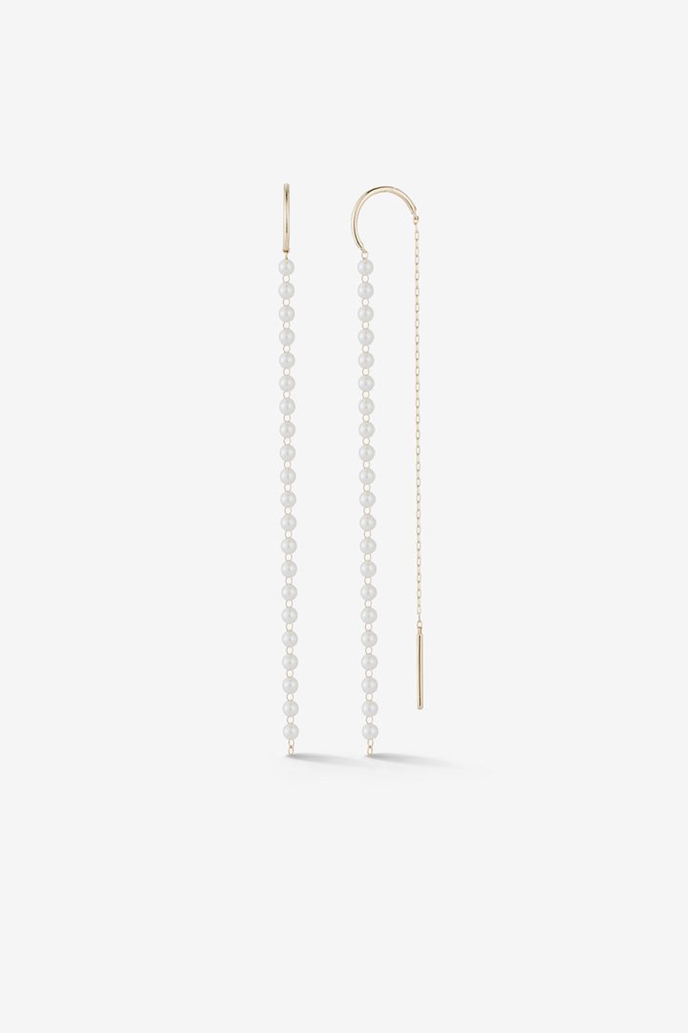 SBE324 - LONG BABY PEARL THREADER EARRINGS