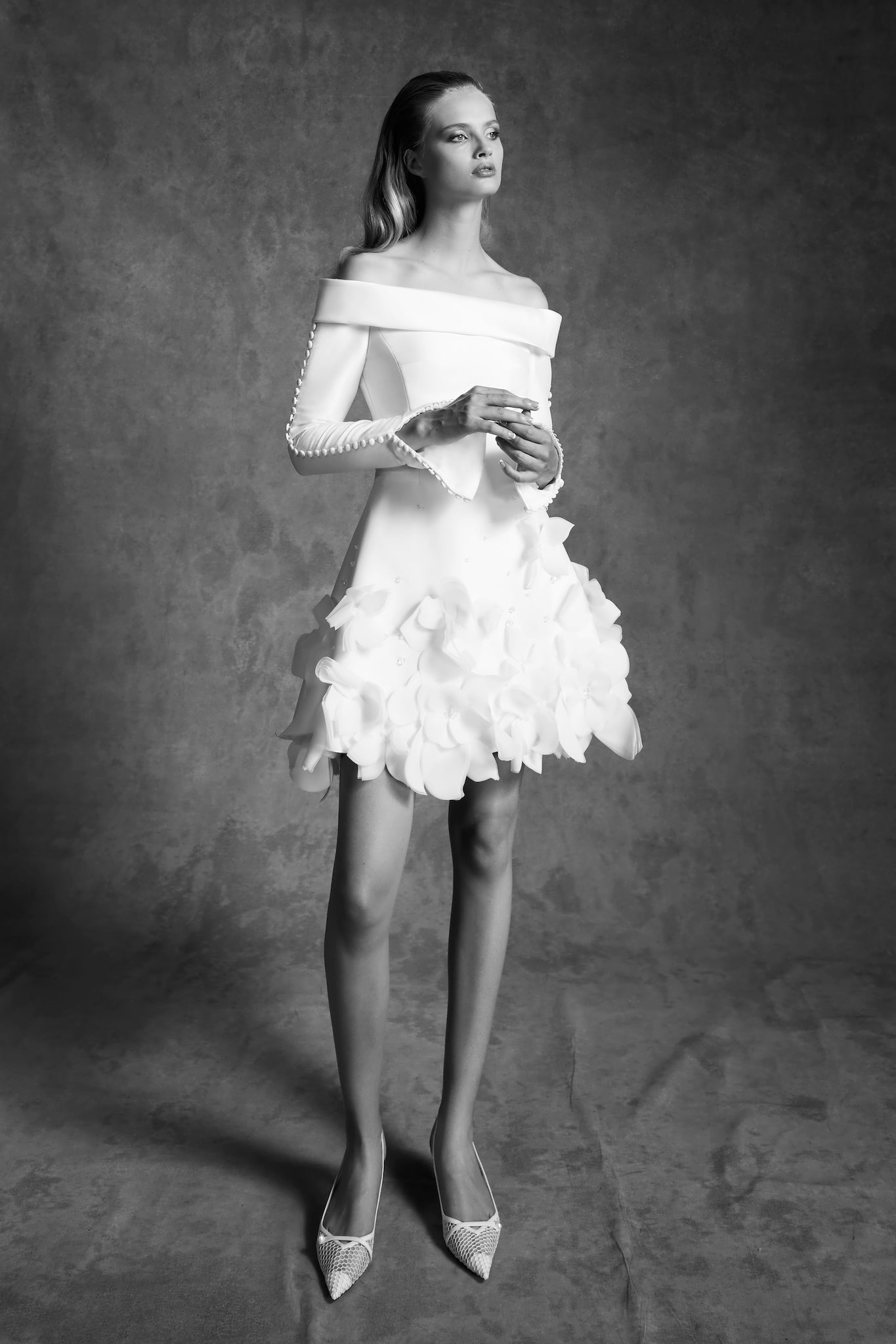 VIKTOR & ROLF - MINI FEATHERED AIRY FLOWER DRESS VRM361